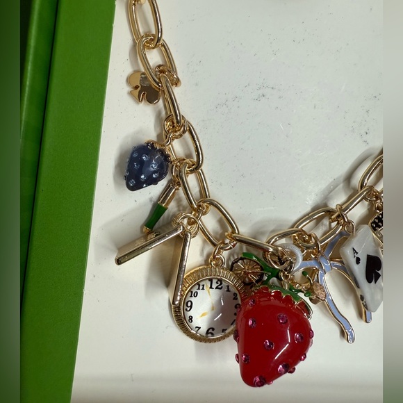 Kate Spade Gold Necklace with Red and Black Charms - Picture 3 of 6